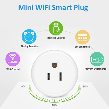 Wifi Smart Plug Mini WiFi Socket Work with Alexa/Google Home, Wireless  Outlete with Timer Function, Voice Control No Hub Required, Smart Life Free  APP Remote Control Your Home Appliances from Anywhere 